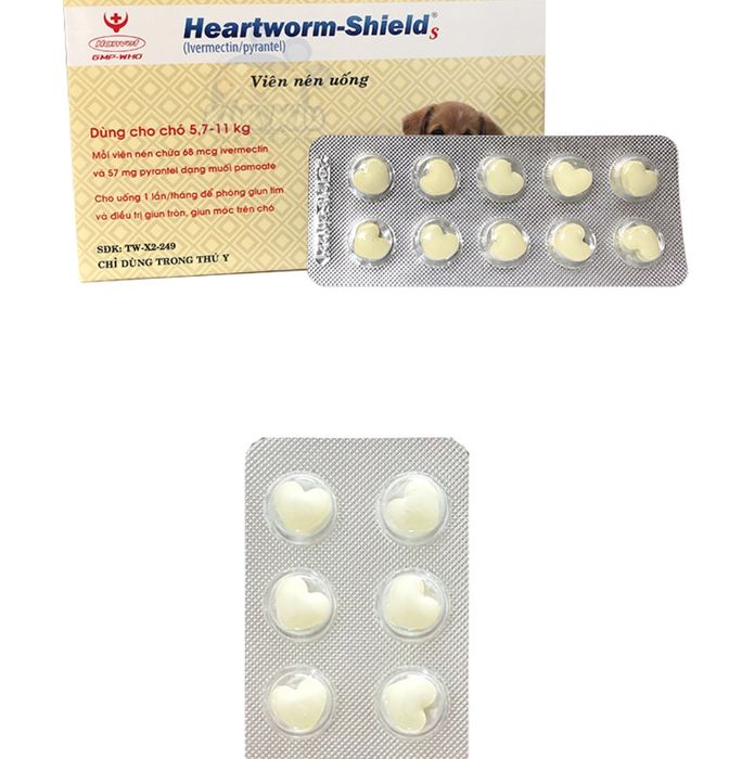 Hình ảnh viên nén trị giun tim Heartworm Shield S cho chó mèo 1