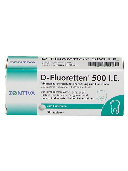 Vitamin D Fluoretten 500 I.E - Hình ảnh 1