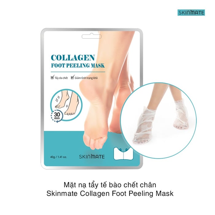 Mặt nạ tẩy tế bào chết chân Skinmate Collagen Foot Peeling mask hình ảnh 2