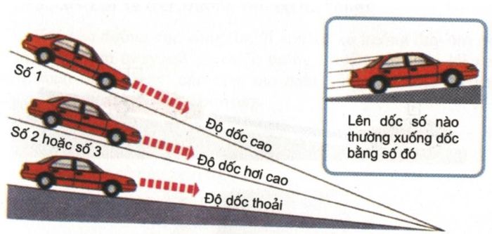 Khi di chuyển xuống dốc, luôn nhớ giữ tốc độ ổn định và chọn số phù hợp