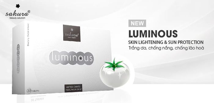 Hình ảnh 1 của Viên Uống Trắng Da và Chống Nắng Cà Chua Trắng Sakura Luminous