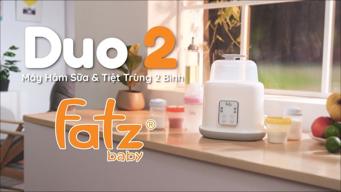 Máy hâm sữa tiệt trùng 2 bình Fatzbaby Duo2 FB3223SL hình 2