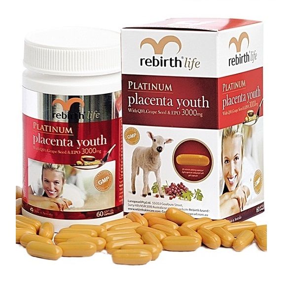 Viên uống chống lão hóa Rebirth Platinum Placenta Youth - Hình ảnh 2