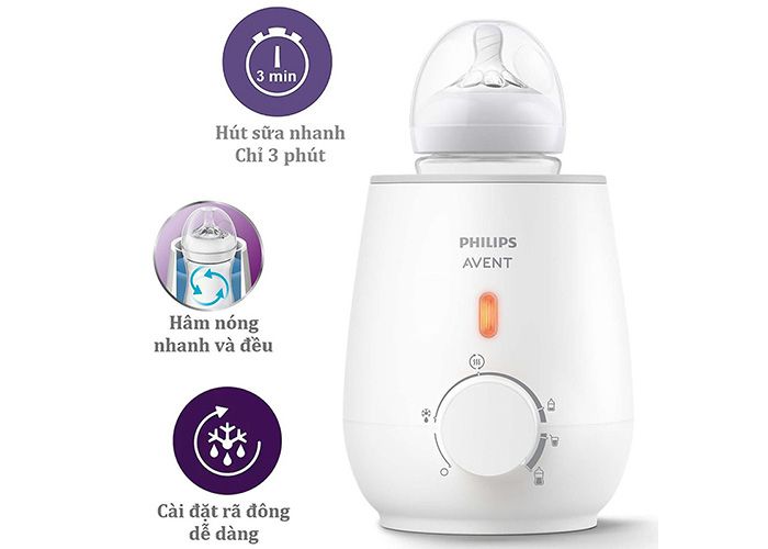 Máy hâm sữa và thức ăn siêu tốc Philips Avent SCF355 hình 1