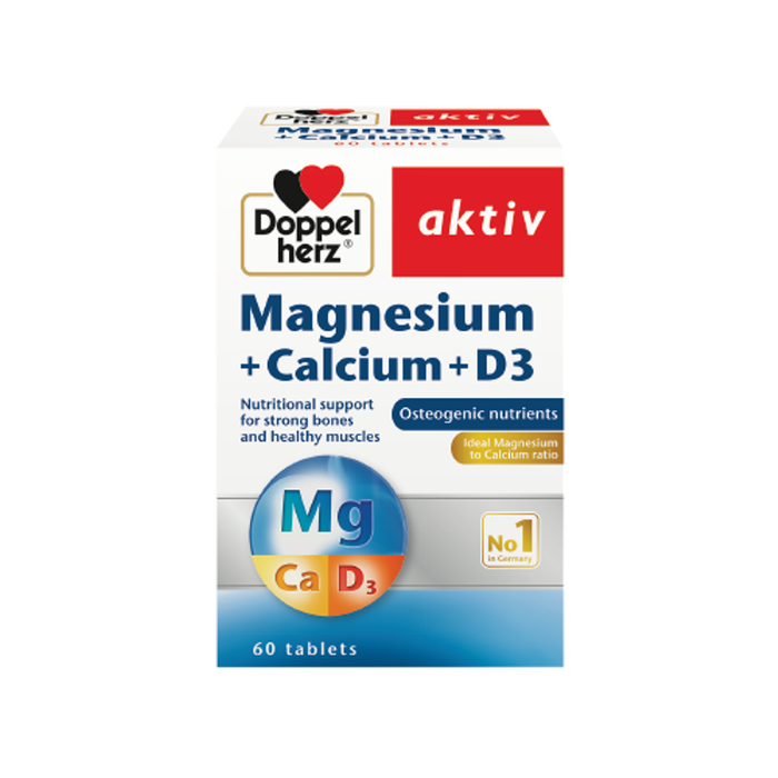 Viên uống bổ sung Magie, Canxi và D3 Doppelherz Aktiv Magnesium + Calcium + D3 hình ảnh 2