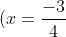 (x = rac{-3}{4} + rac{sqrt{2}}{8}; y = rac{-1}{4} - rac{sqrt{2}}{4})