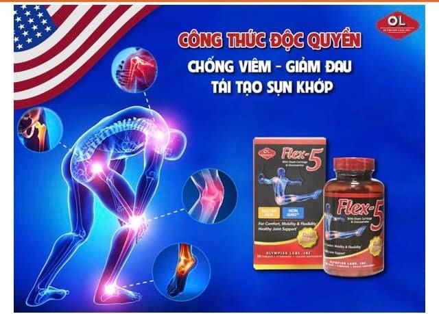 Flex-5 - Hỗ trợ chống viêm, giảm đau và tái tạo sụn khớp ảnh 2