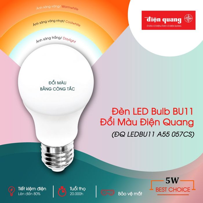 Đèn LED bulb đổi màu của Điện Quang - hình ảnh 1