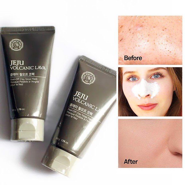 Mặt nạ lột mụn đầu đen Jeju Volcanic Lava Peel-Off Clay Nose Mask hình 1