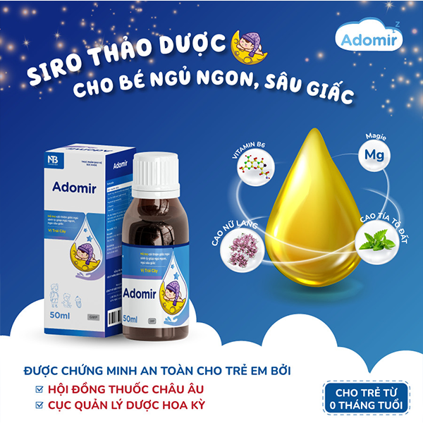 Hình ảnh siro Adomir giúp bé ngủ ngon số 2