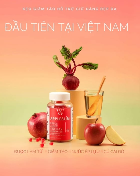 Kẹo Dẻo Giảm Cân Giấm Táo Appleslim Apple Cider Vinegar Gummies hình ảnh 1