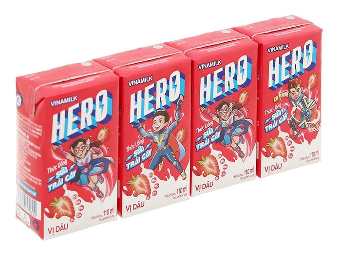 Hình ảnh sữa trái cây hương dâu Vinamilk Hero 1