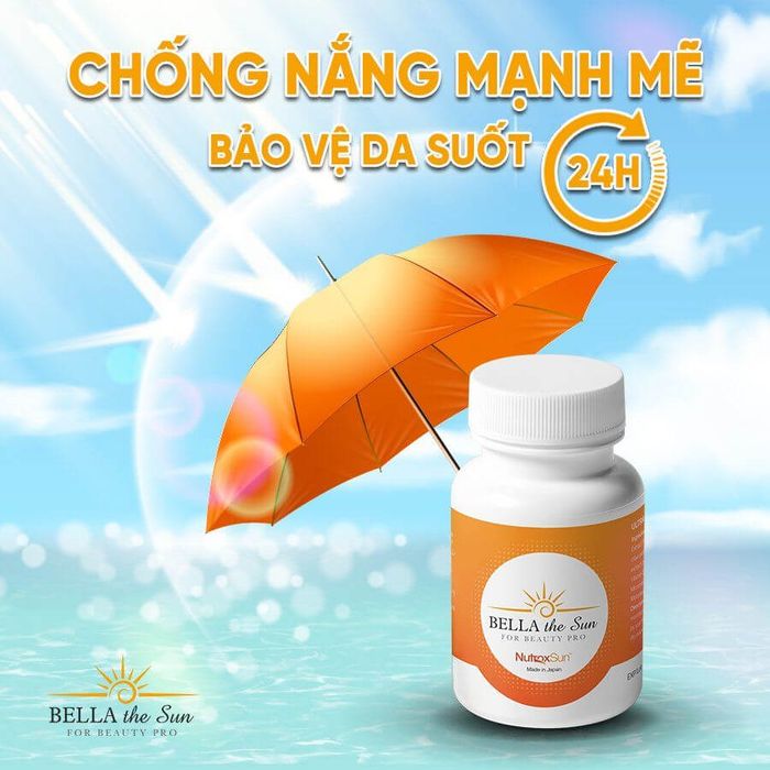 Hình ảnh 2 của Viên Uống Chống Nắng Trắng Da Bella The Sun For Beauty Pro