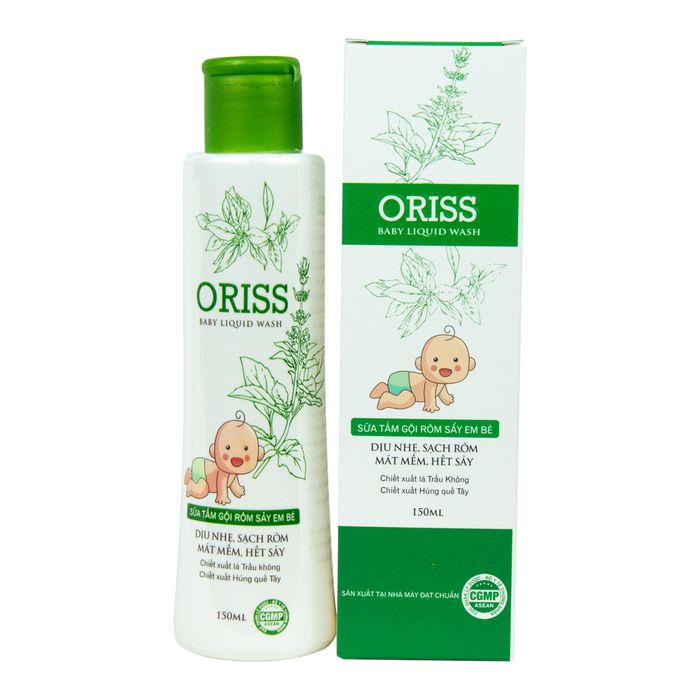 Hình ảnh 1 của sữa tắm gội trị rôm sảy cho bé Oriss Baby Liquid Wash