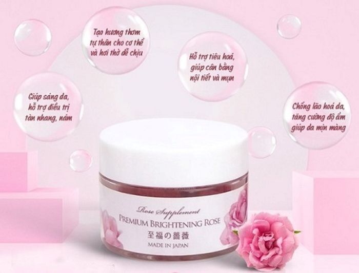 Hình ảnh 2 của viên uống tạo hương thơm tự nhiên và làm sáng da Rose Supplement Premium Brightening Rose