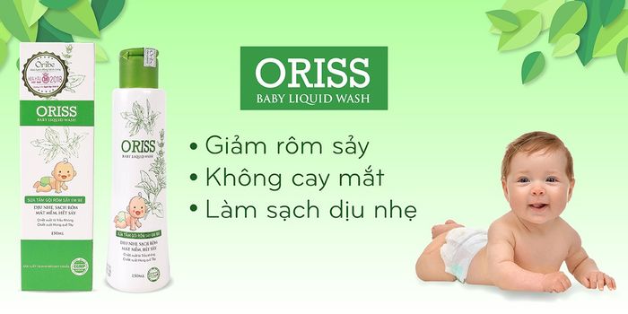 Hình ảnh 2 của sữa tắm gội trị rôm sảy cho bé Oriss Baby Liquid Wash