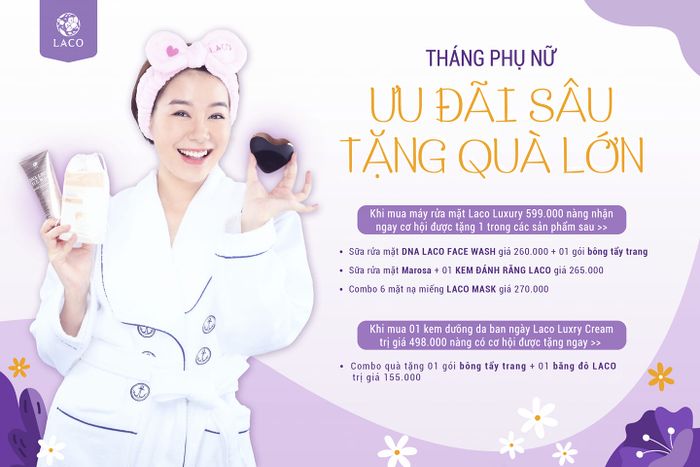 Hình ảnh chương trình khuyến mãi 8/3 của Laco số 1