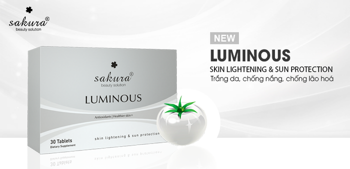 Viên Uống Trắng Da và Chống Nắng Cà Chua Trắng Sakura Luminous - Hình 1