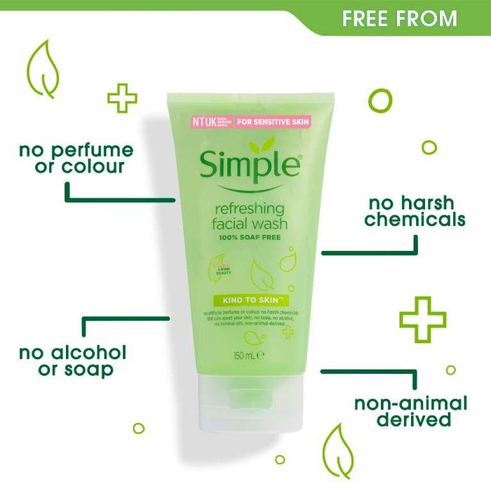 Gel rửa mặt Simple Kind To Skin Refreshing Facial Wash ảnh 2