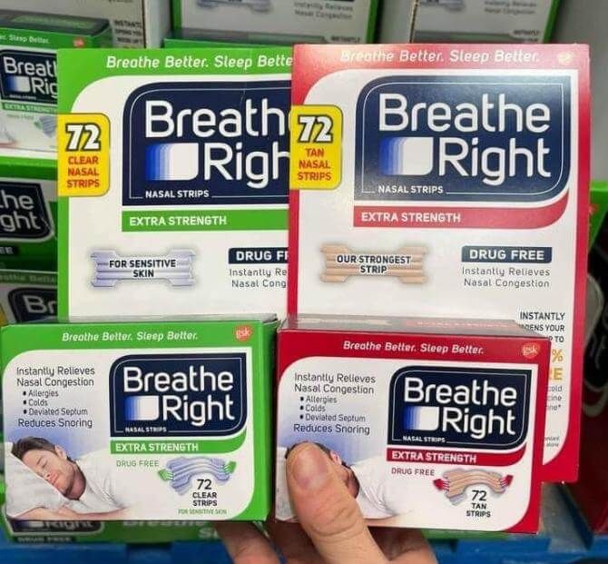 Ảnh 2 miếng dán chống ngáy Breathe Right