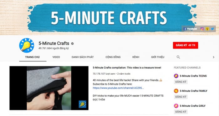 5-Minute Crafts – 49 triệu người đăng ký ảnh 2