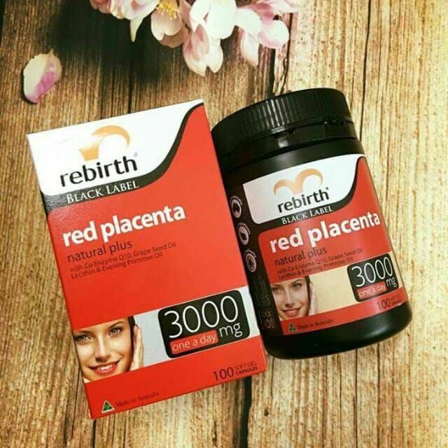 Hình ảnh Nhau Thai Cừu Đỏ Rebirth Black Label Red Placenta Natural Plus 3000mg 2