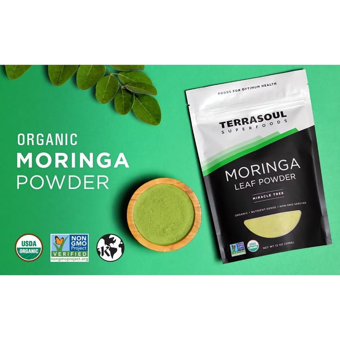 Hình ảnh bột Lá Chùm Ngây Hữu Cơ Terrasoul Superfoods Organic Moringa Leaf Powder