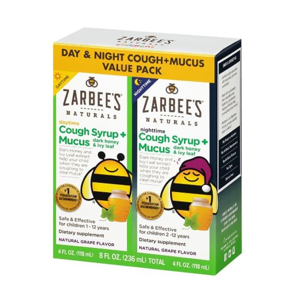 Hình ảnh 1 của Siro ho ngày đêm Zarbee’s Cough Syrup + Mucus Dark Honey & Ivy Leaf