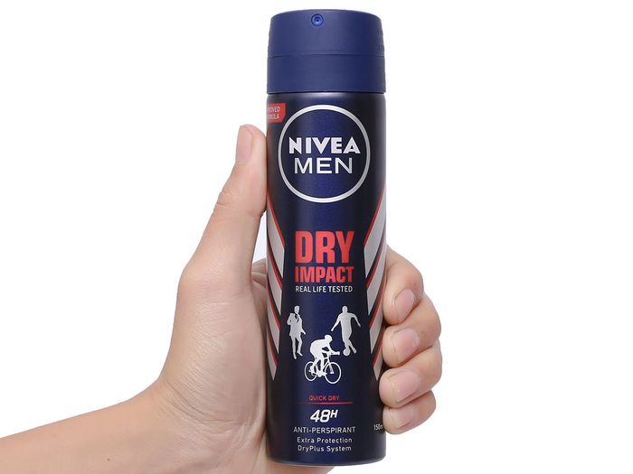 Xịt Khử Mùi Nam Nivea Dry Impact Plus 48H - ảnh 2