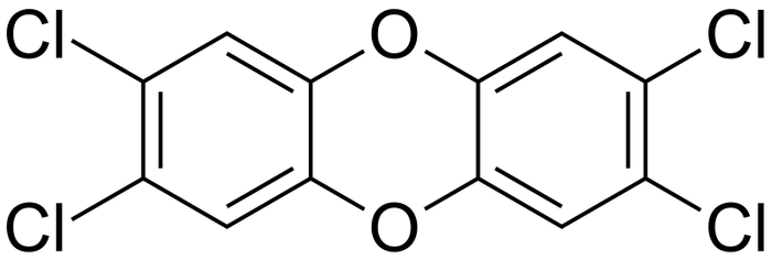 Cấu trúc của 2,3,7,8-Tetrachlorodibenzo-p-dioxin - hình ảnh 1