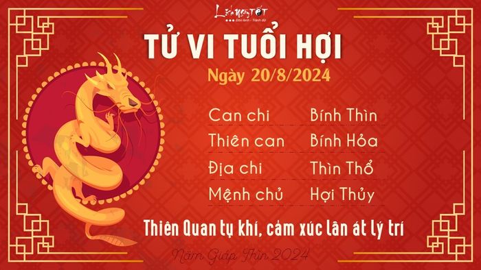 Tử vi hàng ngày 20/8/2024 - Tuổi Hợi