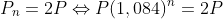 P_{n} = 2P \Leftrightarrow P(1,084)^{n} = 2P