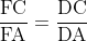 \frac{\mathrm{FC}}{\mathrm{FA}} = \frac{\mathrm{DC}}{\mathrm{DA}}