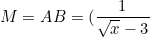 small M = AB = (rac{1}{sqrt{x}-3}+ rac{sqrt{x}+11}{x-9}).rac{sqrt{x}-3}{2} = (rac{sqrt{x}+3}{(sqrt{x}-3)(sqrt{x}+3)}+rac{sqrt{x}+11}{(sqrt{x}-3)(sqrt{x}+3)} ).rac{sqrt{x}-3}{2} = rac{2sqrt{x}+14}{(sqrt{x}+3).2}=rac{sqrt{x}+7}{sqrt{x}+3}