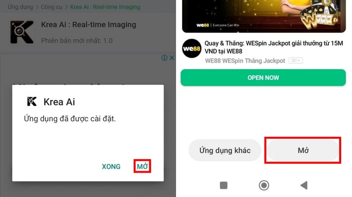 Hướng dẫn tải Krea AI trên Android, bước 3