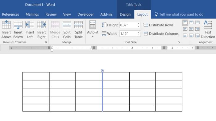 Các bước thêm cột trong Word