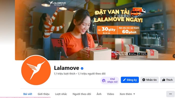 Tổng đài Lalamove hỗ trợ qua Facebook