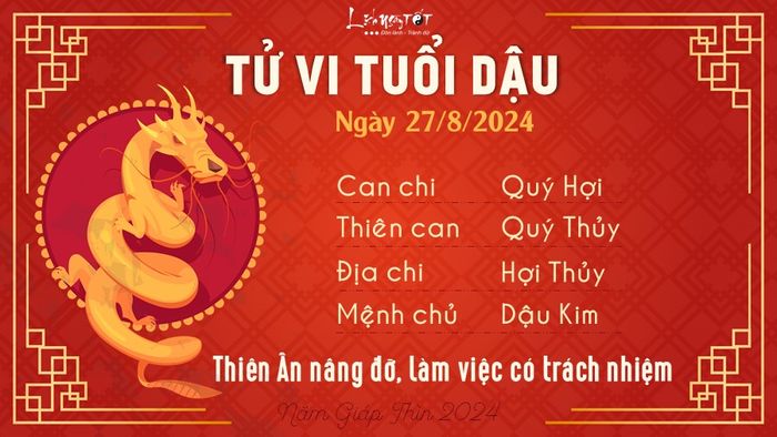 Tử vi ngày 27/8/2024 - Dậu