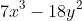 7{x^3} - 18{y^2} + 24xy + 6{x^2} - 13{y^2}