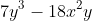 7{y^3} - 18{x^2}y + 22{x^3}{y^2} - 15{x^2} + 43\