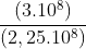 \frac{3 \times 10^{8}}{2,25 \times 10^{8}}