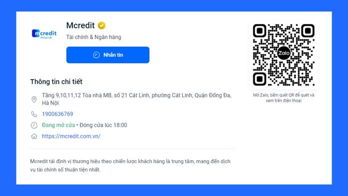 Các cách liên hệ tổng đài Mcredit miễn phí khác