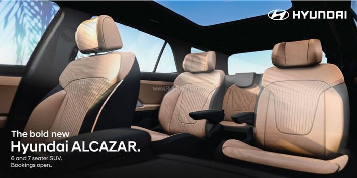 Bản phác thảo nội thất của Hyundai Alcazar, thể hiện thiết kế bên trong với độ phân giải 840x420.