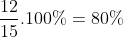 \frac{12}{15}\times100\%=80\%