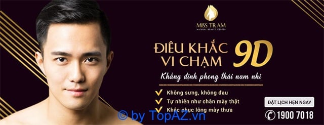 Dịch vụ điêu khắc chân mày nam tại Miss Tram Spa, TP. HCM