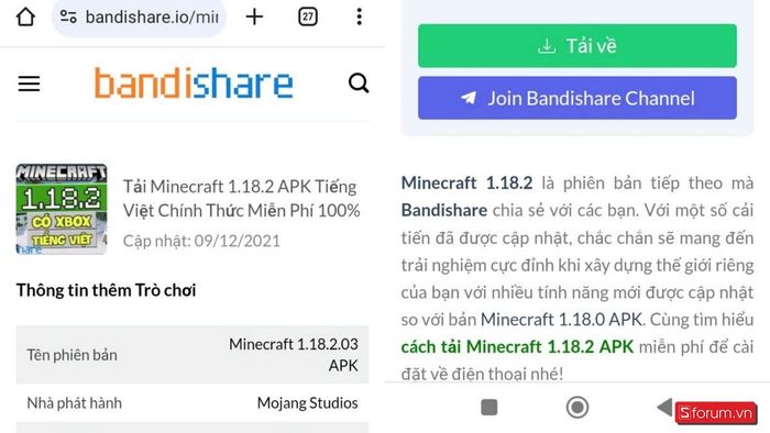 Tải miễn phí Minecraft 1.18.2 APK phiên bản tiếng Việt