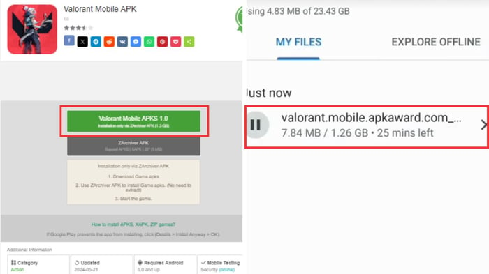 Hướng dẫn tải Valorant Mobile APK bước 1