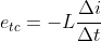 e_{tc} = -L \frac{\Delta i}{\Delta t}