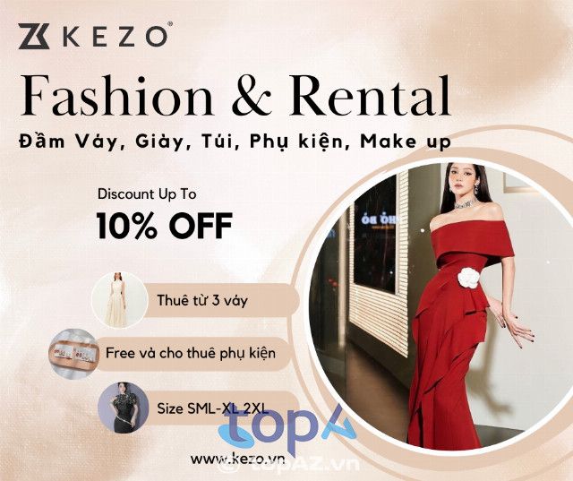 Kezo - dịch vụ cho thuê đầm và váy thiết kế cho các bữa tiệc tại TPHCM