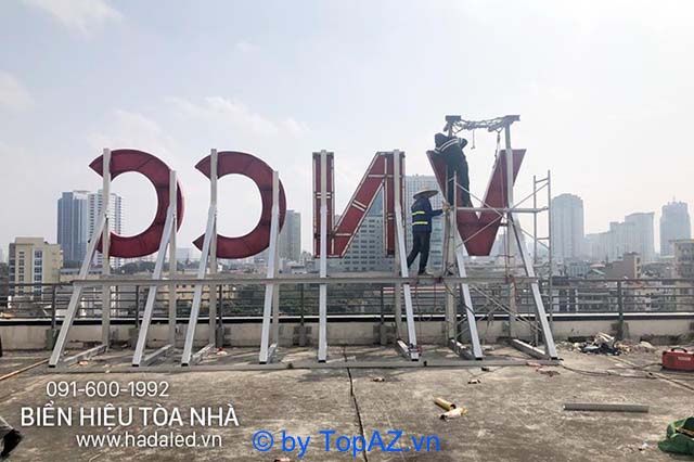 Thi công biển hiệu quảng cáo tòa nhà tại Hà Nội